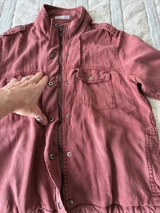 Dex rust coloured Button-Front Utility Jacket - Picture 3 of 9